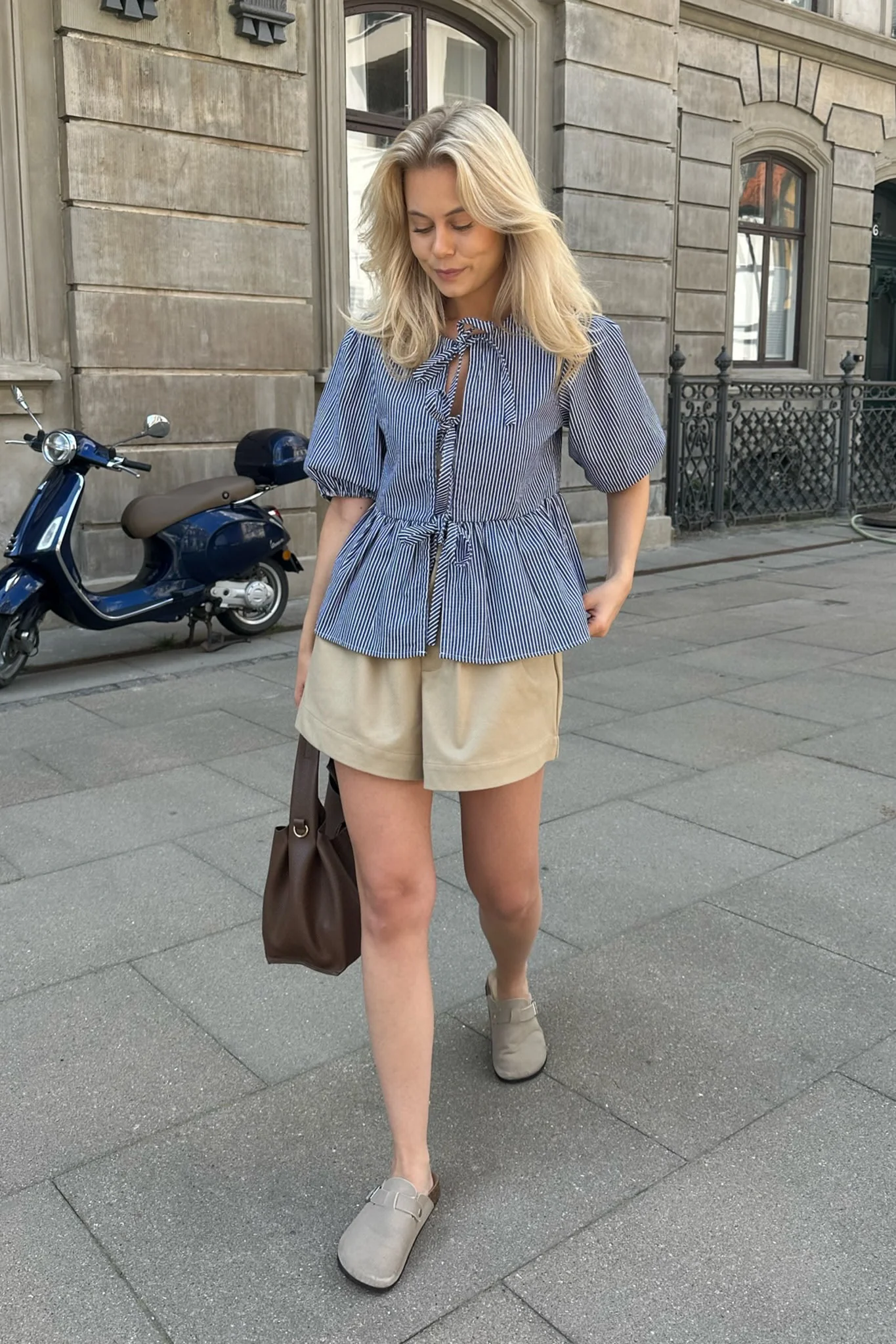 LulaIC Top - Blue Woven Stripe