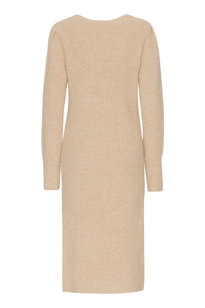 MalinIC Wool Knit Dress - Beige Melange - Image 6