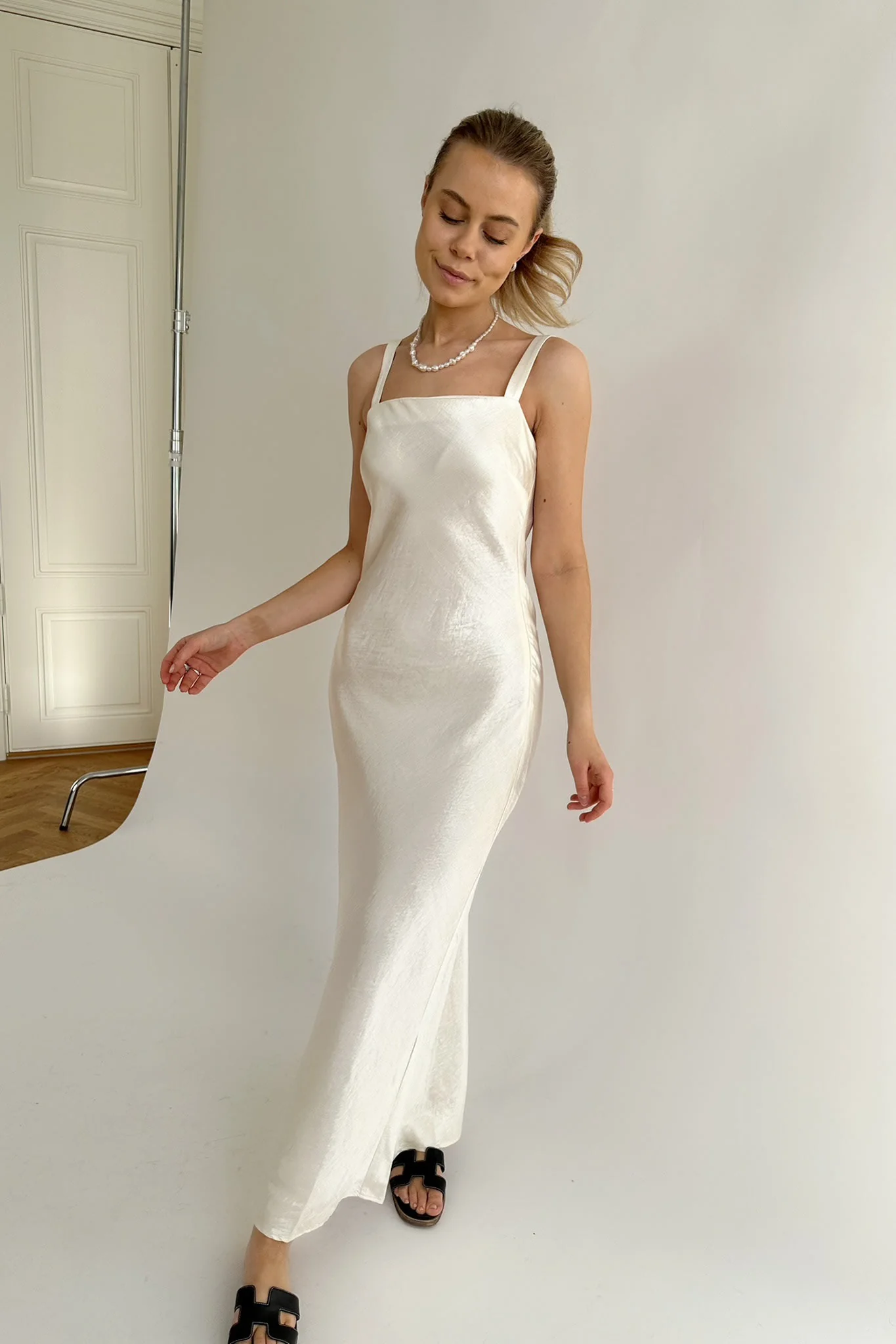 VMMathilde SL Wide Strap Maxi Dress - Cannoli Cream