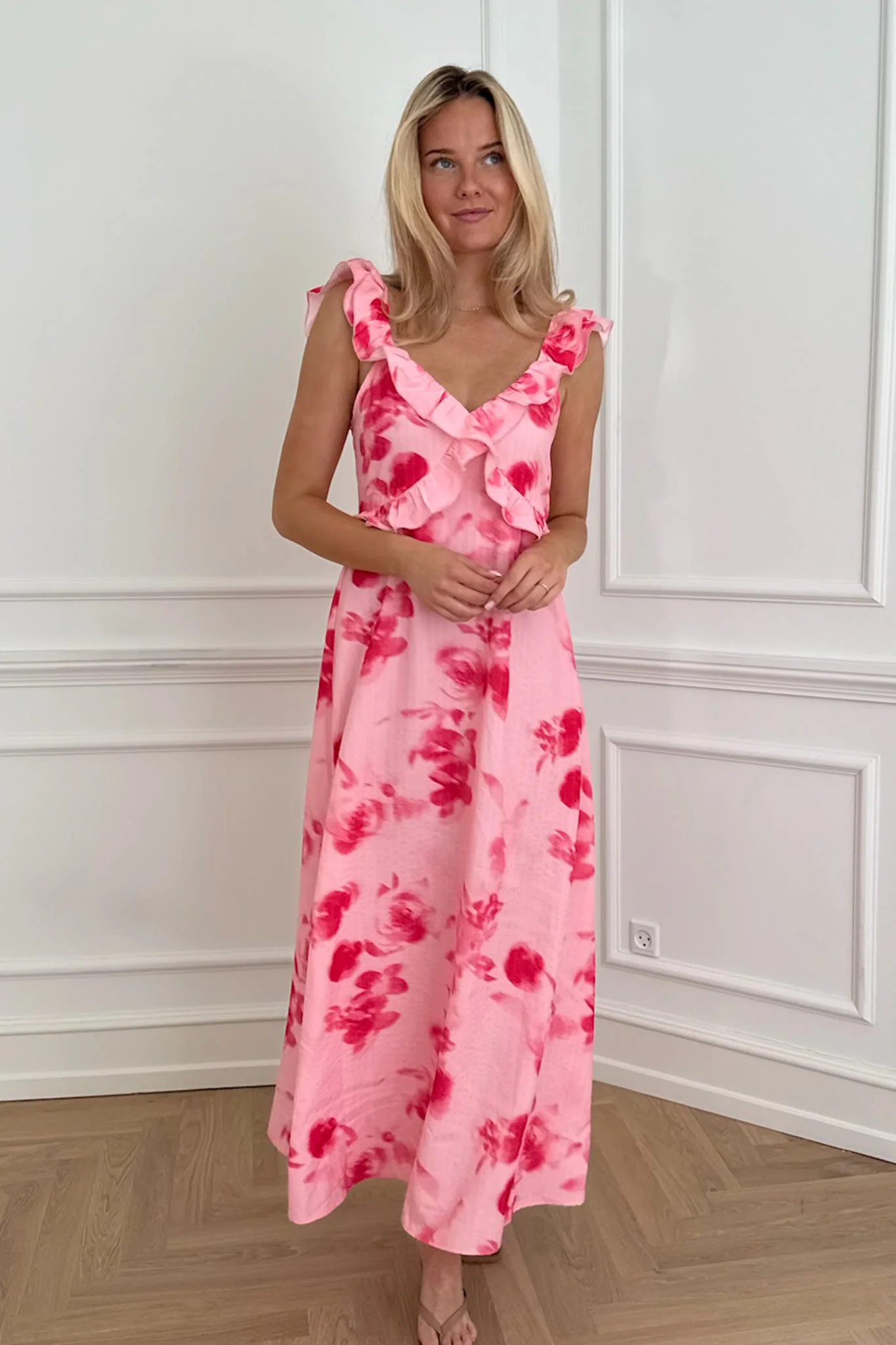 MelbaIC Dress - Abstract Pink Flower Print