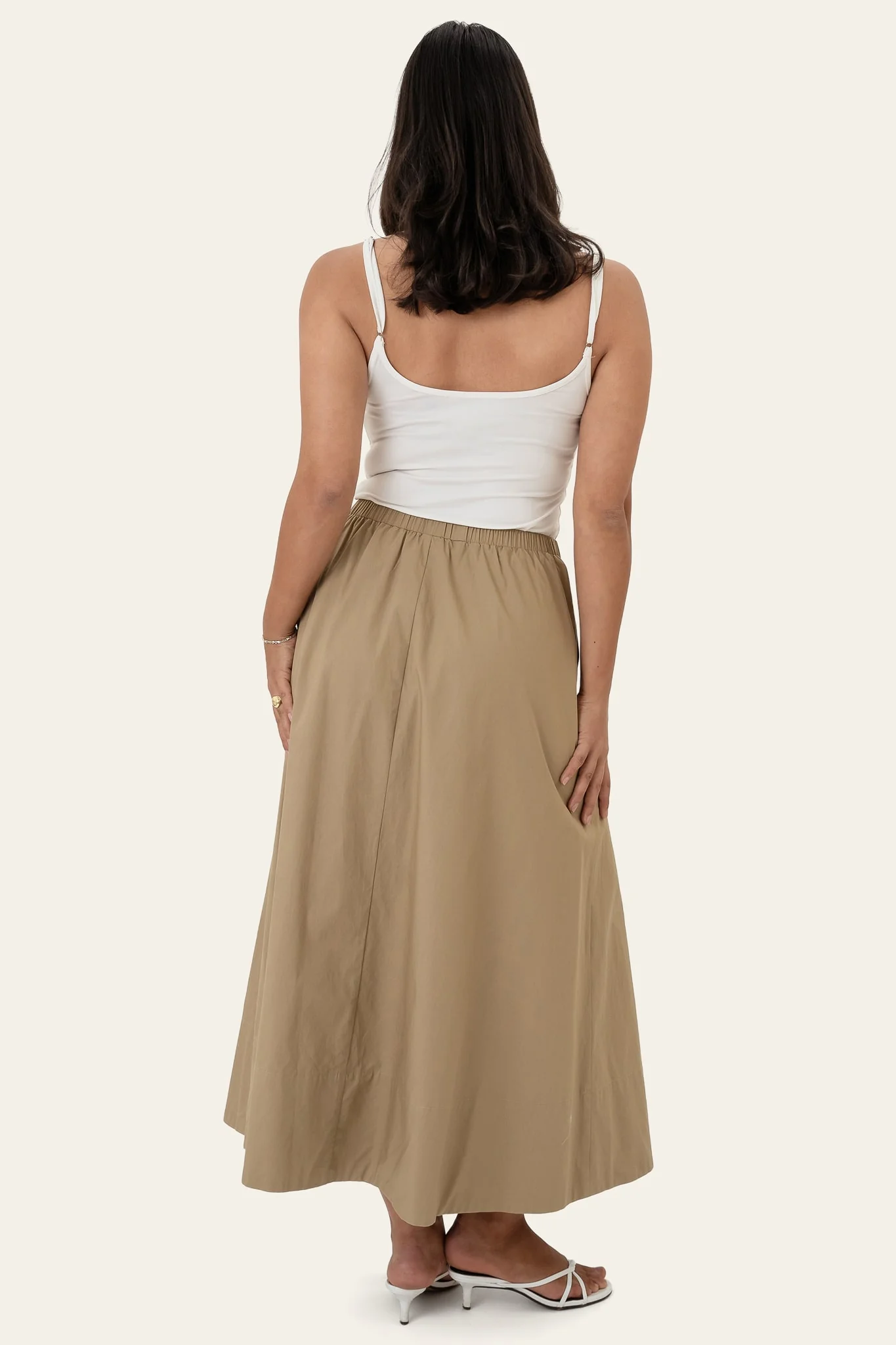 MilleIC Long Skirt - Beige Khaki - Image 8