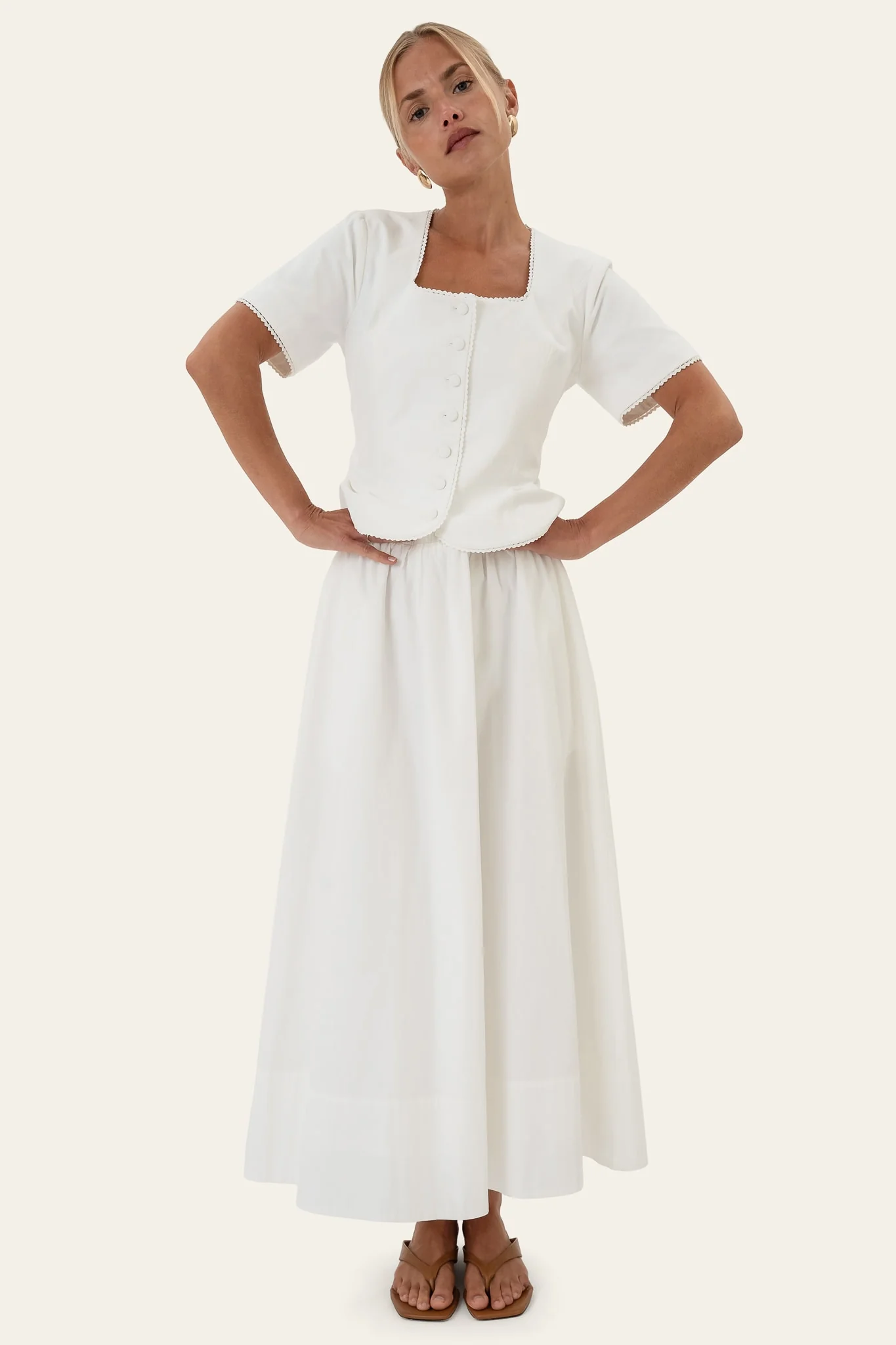 MilleIC Long Skirt - White - Image 6