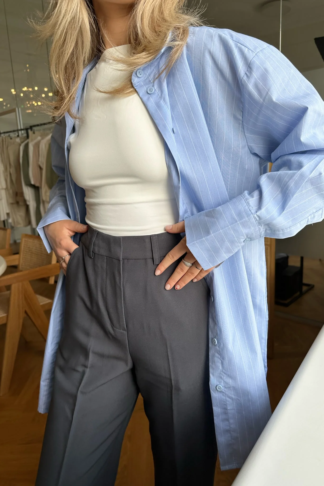 JDYMio LS Long Shirt - Cashmere Blue - Image 2