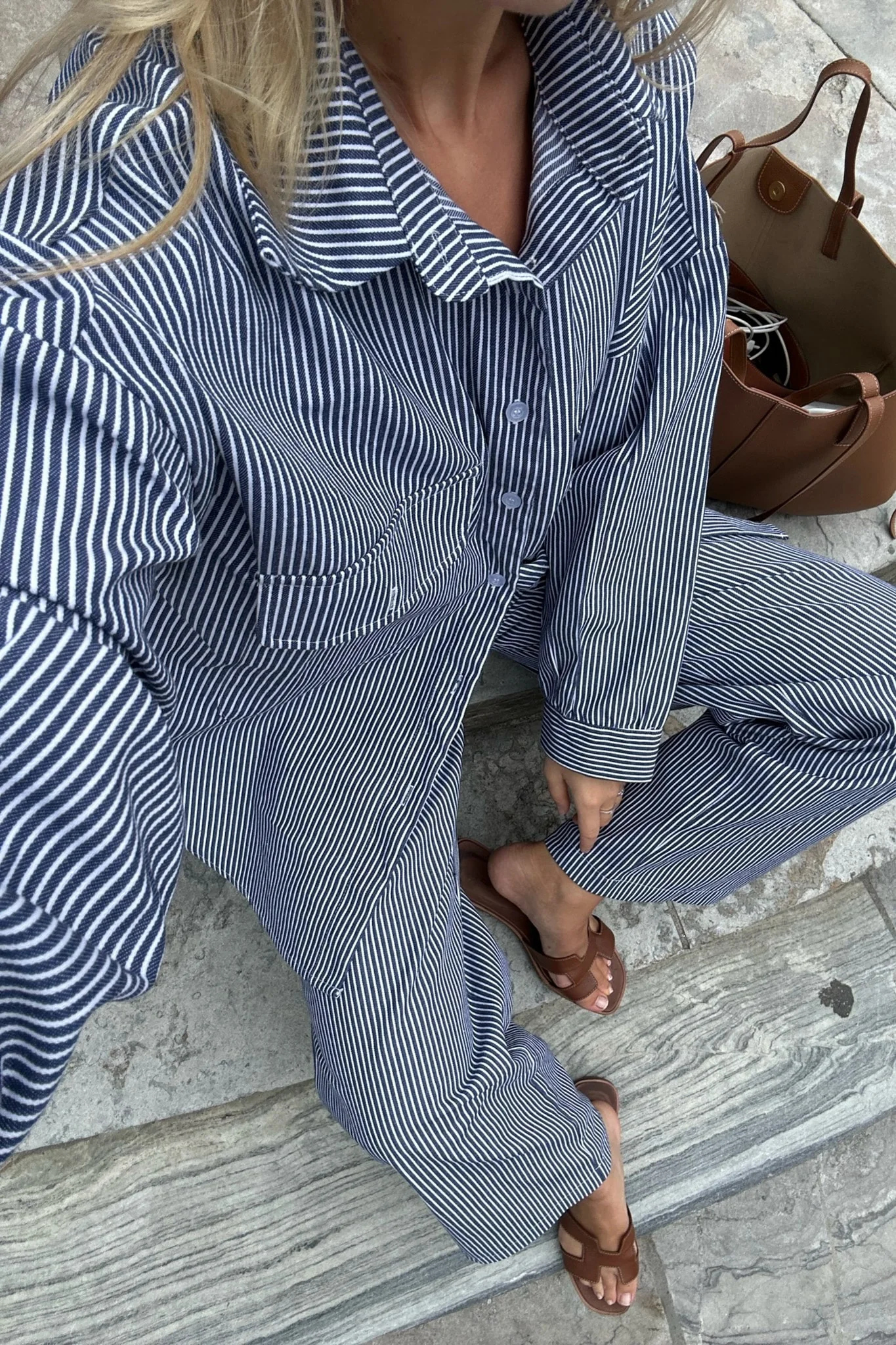 NannaIC Pants - Blue Woven Stripe - Image 10