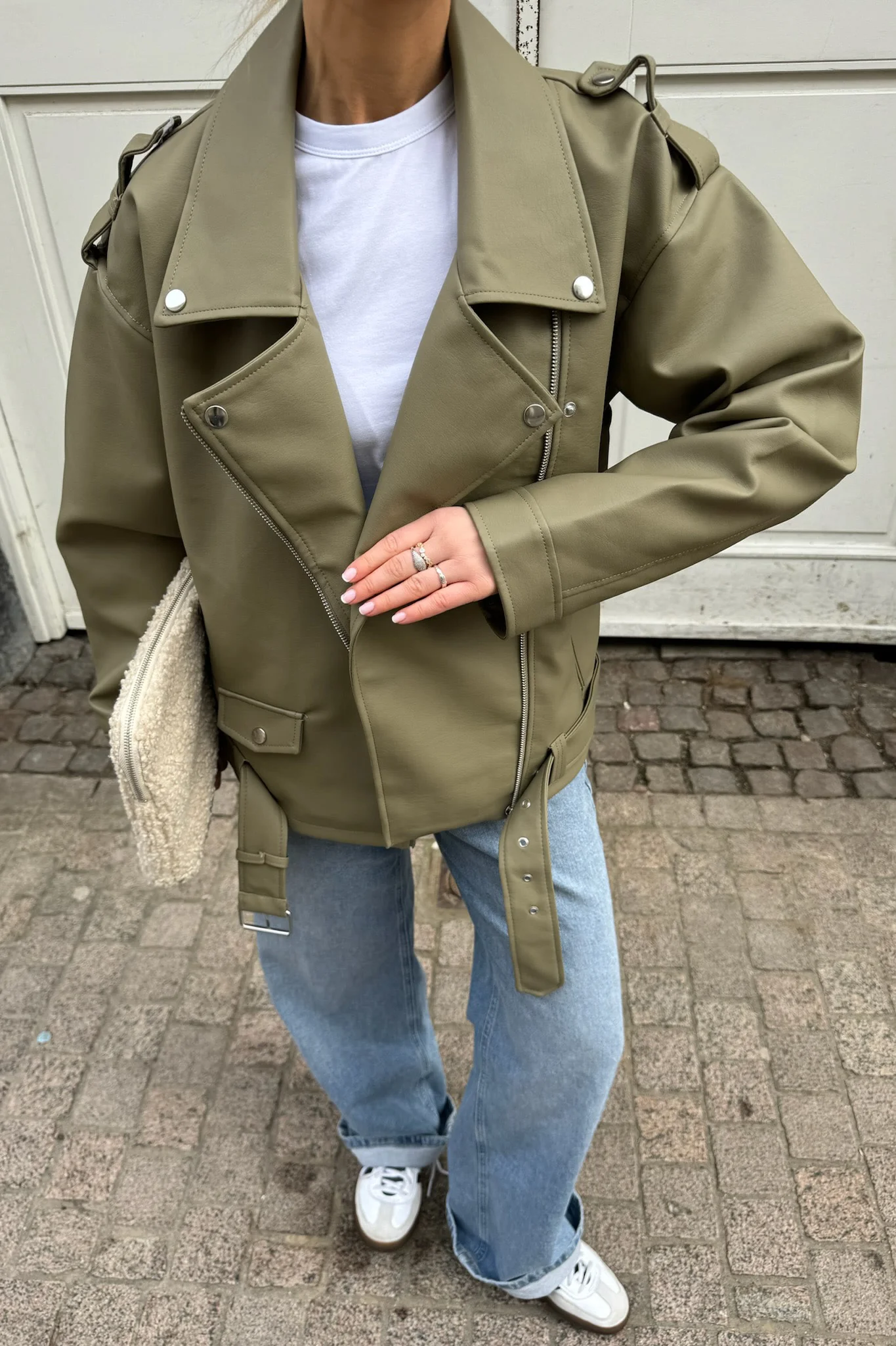 NMPaulina Oversize Biker Jacket - Mermaid - Image 6