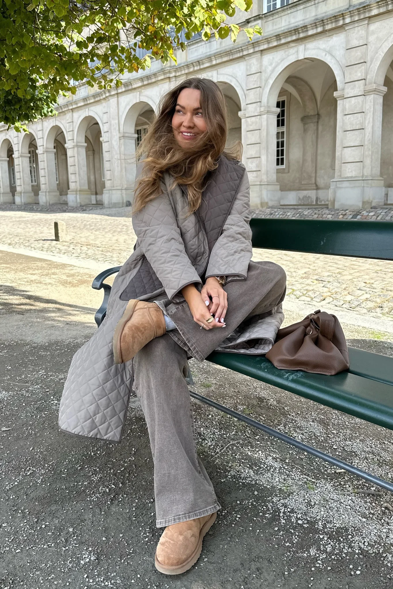 NoraIC Quilted Jacket - Army/Brown - Image 2