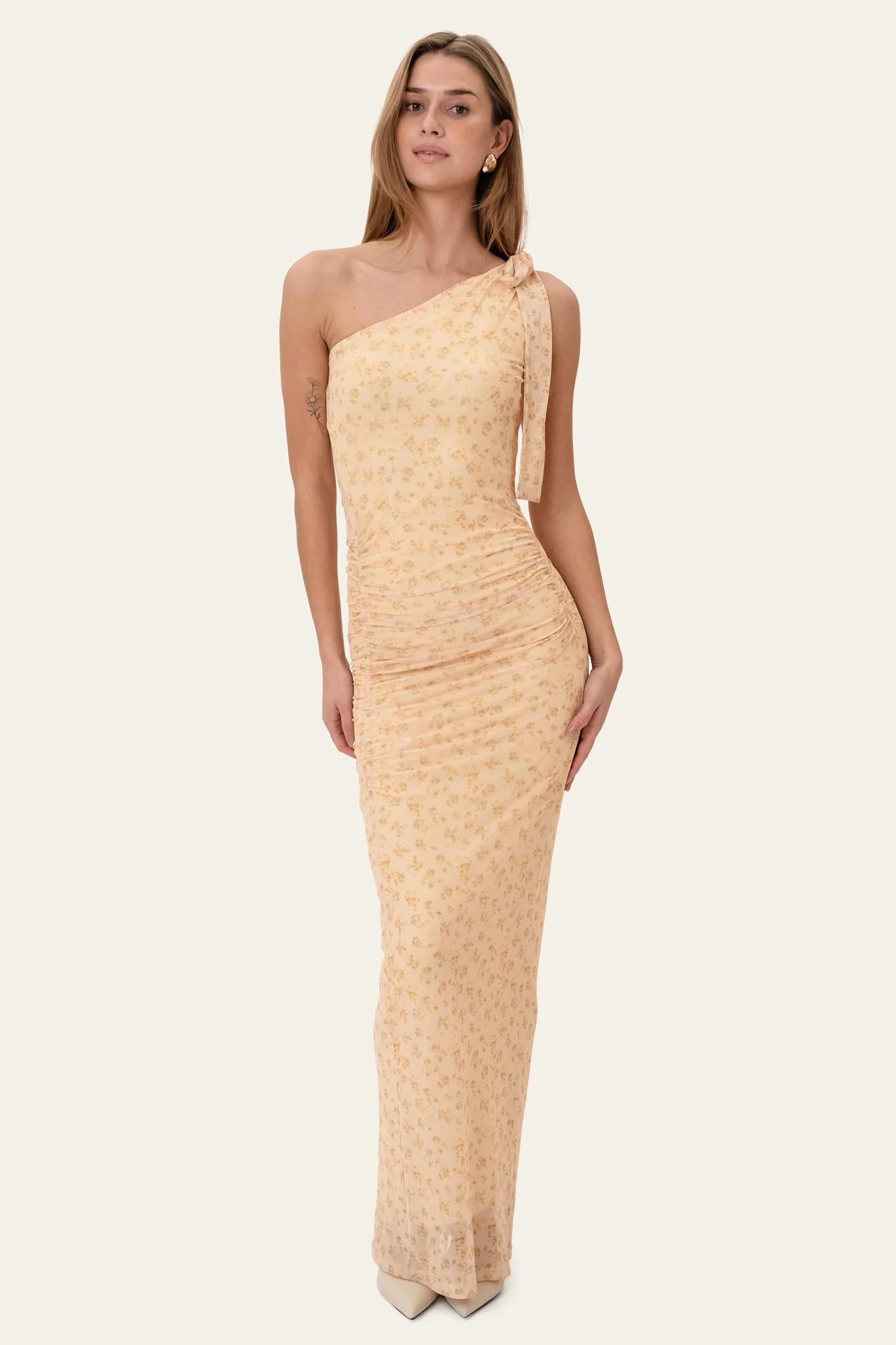 NovaIC Mesh Dress - Yellow Flower Print