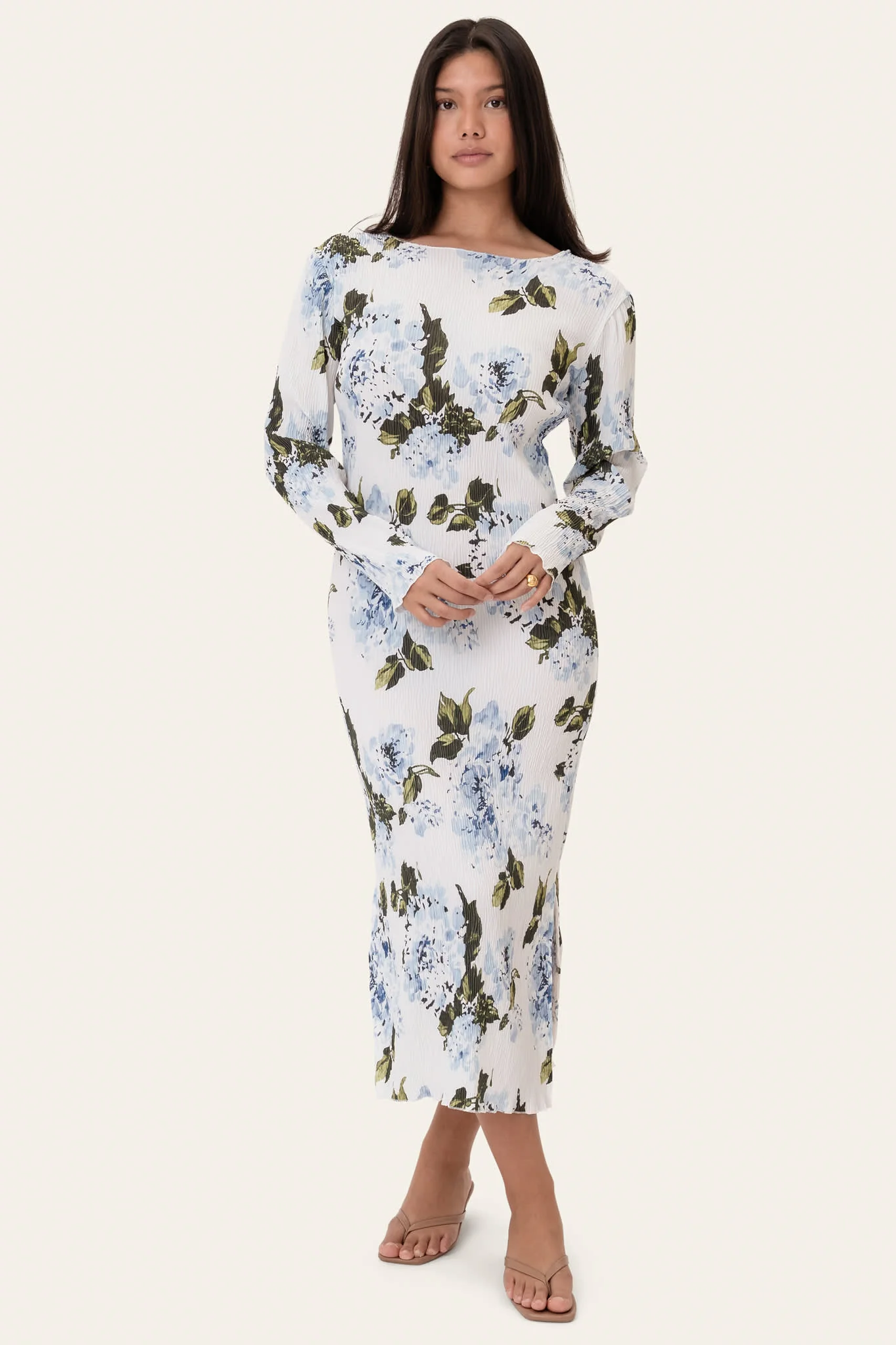 OdaIC Dress - Blue Botanical Print