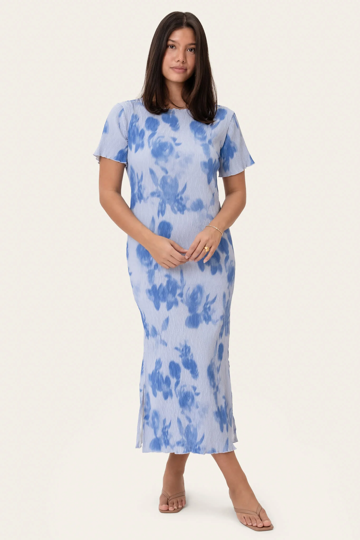 OdaIC SS Dress - Abstract Blue Flower Print