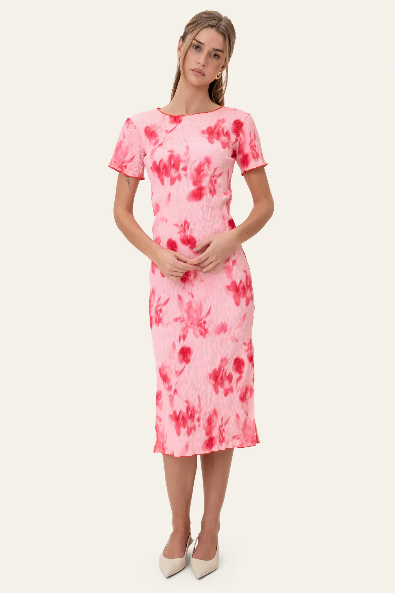 OdaIC SS Dress - Abstract Pink Flower Print