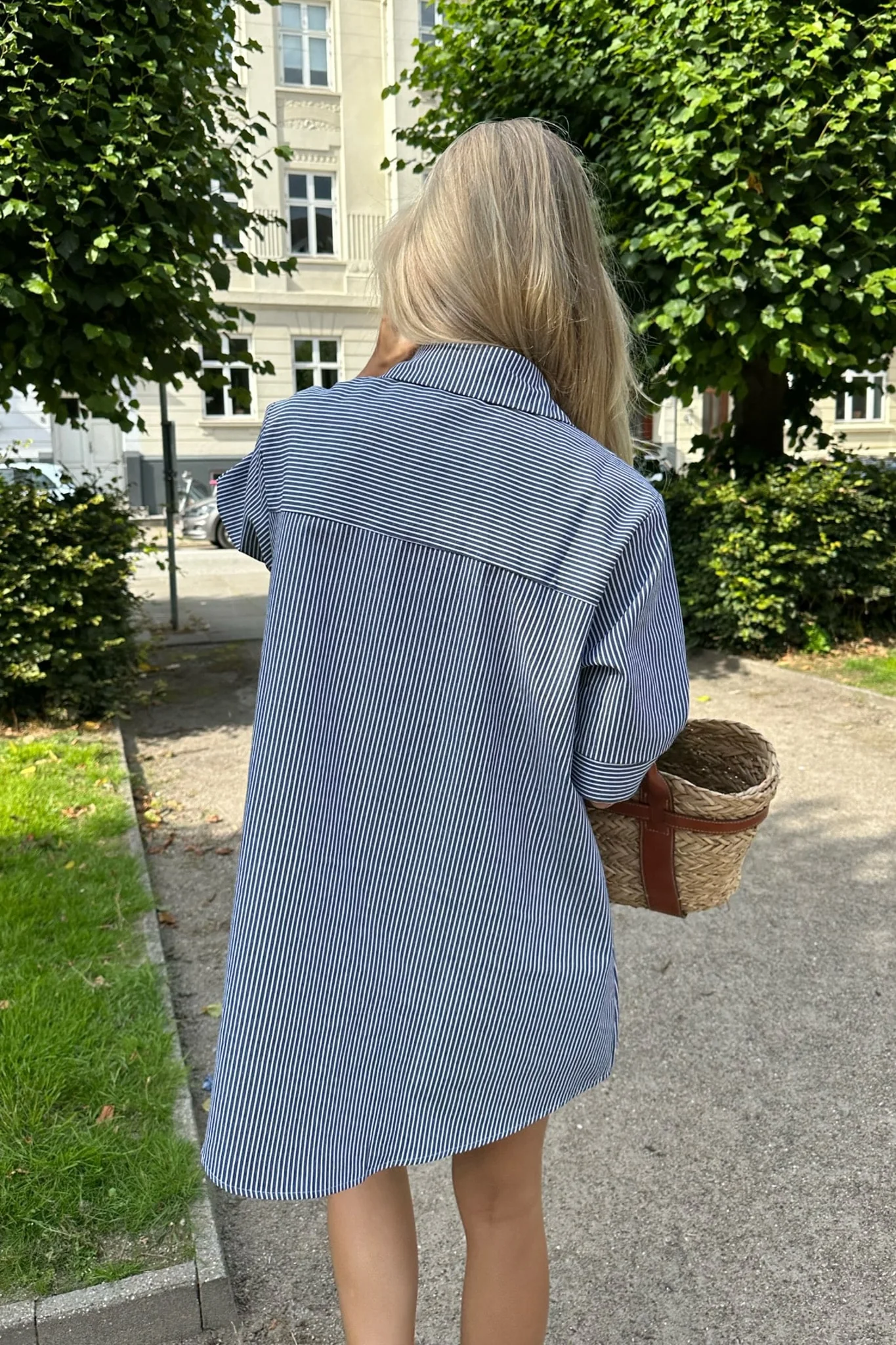 SeldaIC Shirt Dress - Blue Woven Stripe - Image 2