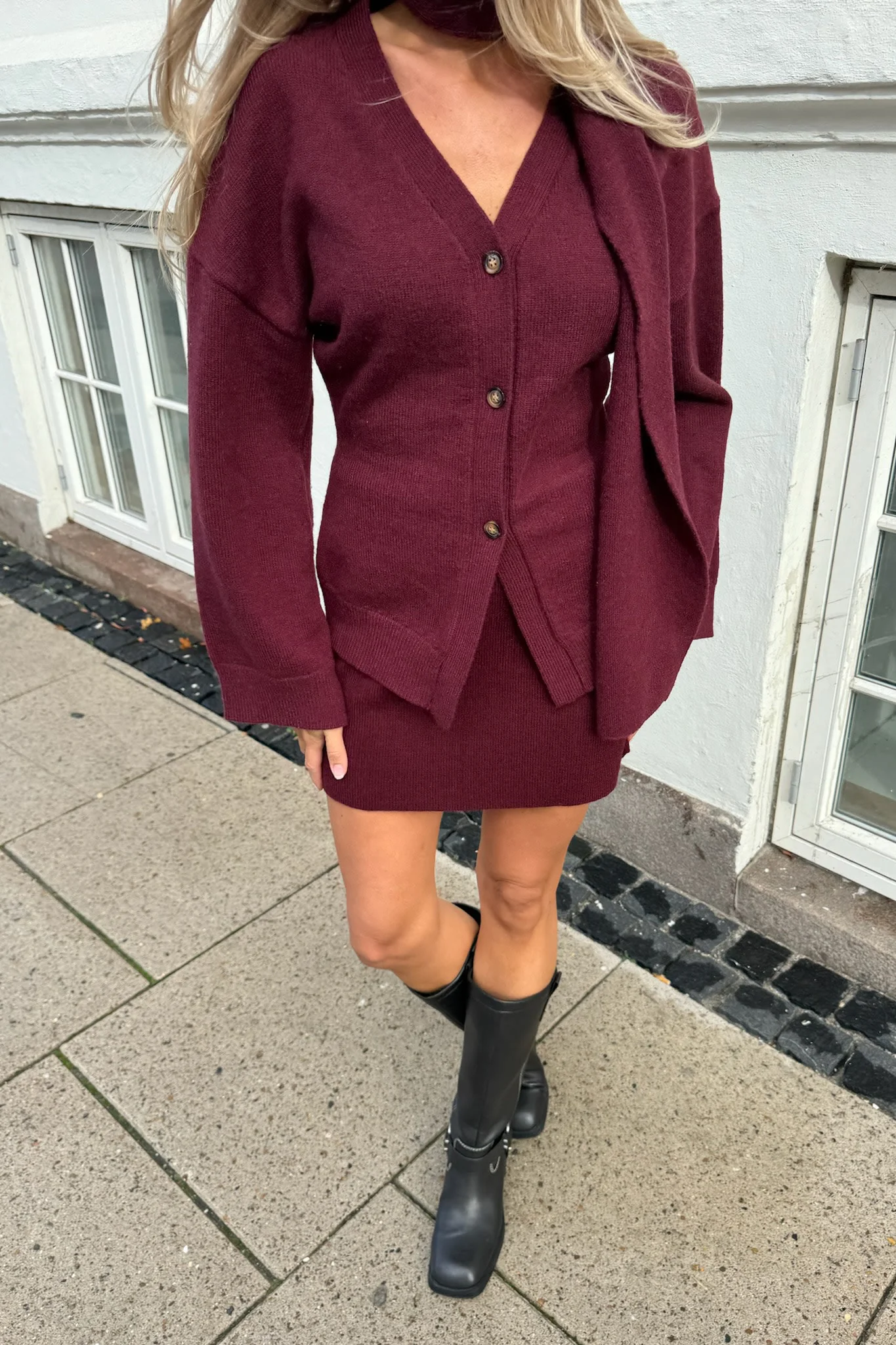 SofieIC Knit Skirt - Bordeaux - Image 6