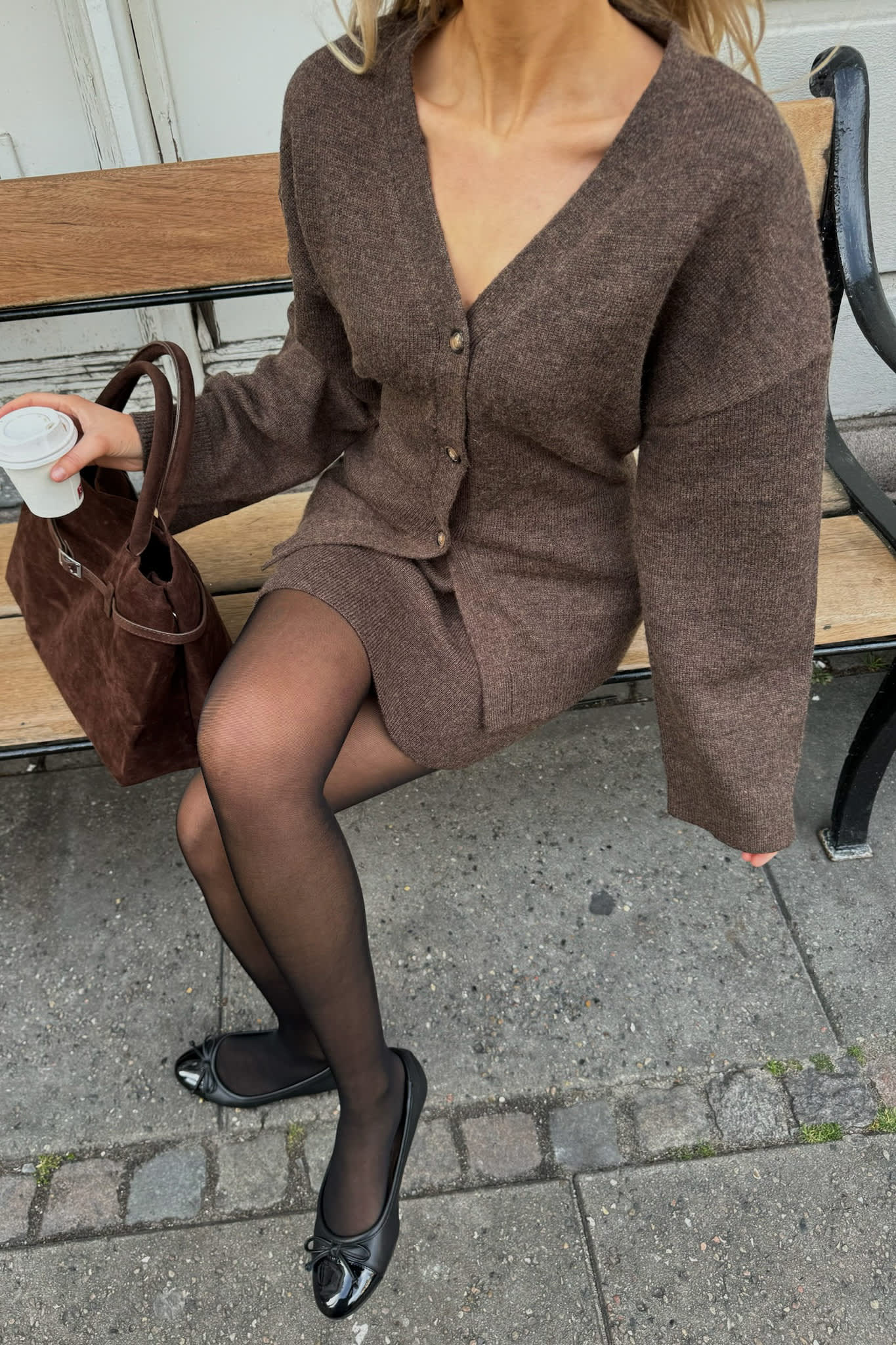 SofieIC Knit Skirt - Dark Brown