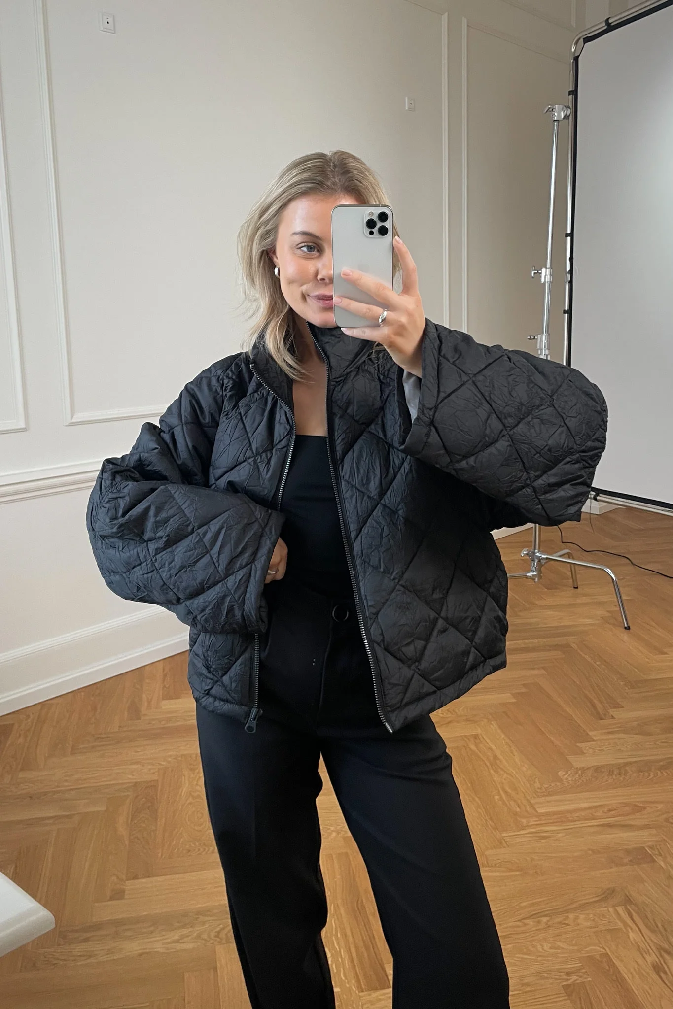 JXUma Short Quilted Jacket - Black